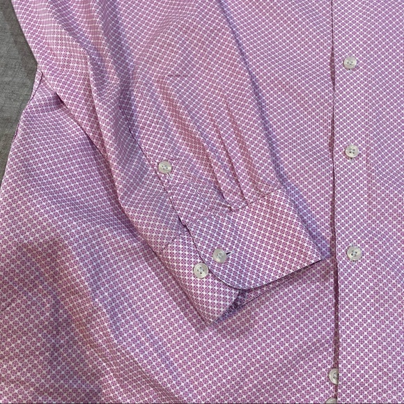 Bar III Slim Fit Stretch Pink Dress Shirt Size XL Neck: 17-17.5 Sleeves: 34-35 - Picture 5 of 11